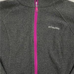 Columbia Fleece Full Zip Jacket Gray Sz 1X